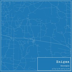 Blueprint US city map of Enigma, Georgia.