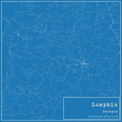 Blueprint US city map of Lumpkin, Georgia.
