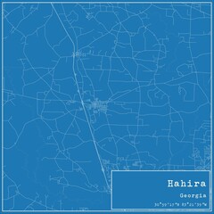 Blueprint US city map of Hahira, Georgia.