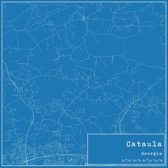 Blueprint US city map of Cataula, Georgia.