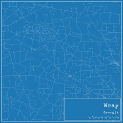 Fototapeta premium Blueprint US city map of Wray, Georgia.