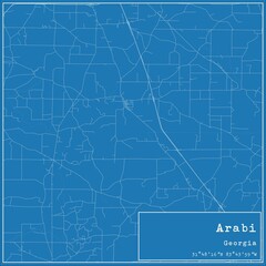 Blueprint US city map of Arabi, Georgia.