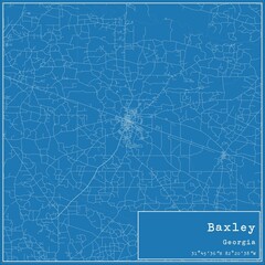 Blueprint US city map of Baxley, Georgia.
