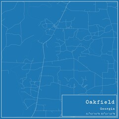 Obraz premium Blueprint US city map of Oakfield, Georgia.