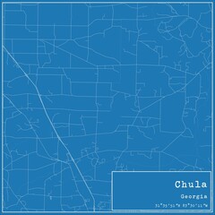 Blueprint US city map of Chula, Georgia.