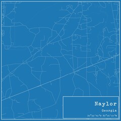 Blueprint US city map of Naylor, Georgia.