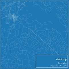 Blueprint US city map of Jesup, Georgia.