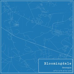 Blueprint US city map of Bloomingdale, Georgia.