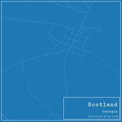 Blueprint US city map of Scotland, Georgia.