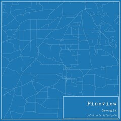 Blueprint US city map of Pineview, Georgia.