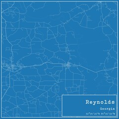 Blueprint US city map of Reynolds, Georgia.