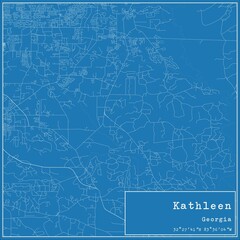 Blueprint US city map of Kathleen, Georgia.