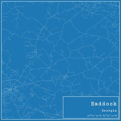 Blueprint US city map of Haddock, Georgia.