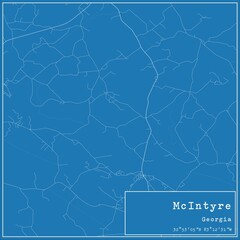 Blueprint US city map of McIntyre, Georgia.