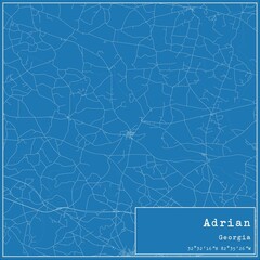 Blueprint US city map of Adrian, Georgia.