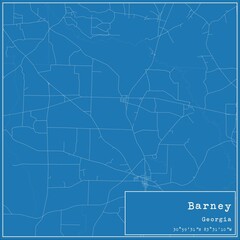 Blueprint US city map of Barney, Georgia.