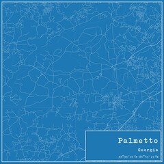 Blueprint US city map of Palmetto, Georgia.