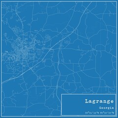 Blueprint US city map of Lagrange, Georgia.
