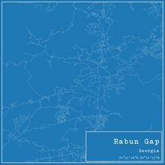 Blueprint US city map of Rabun Gap, Georgia.