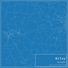 Blueprint US city map of Ailey, Georgia.