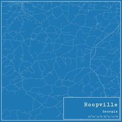 Blueprint US city map of Roopville, Georgia.