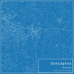 Blueprint US city map of Covington, Georgia.