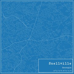 Fototapeta premium Blueprint US city map of Snellville, Georgia.