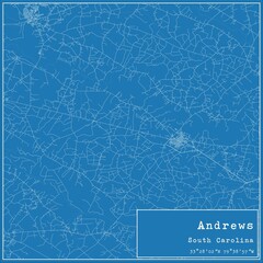 Blueprint US city map of Andrews, South Carolina.