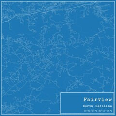Blueprint US city map of Fairview, North Carolina.