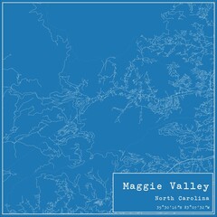 Blueprint US city map of Maggie Valley, North Carolina.