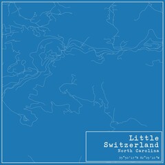 Blueprint US city map of Little Switzerland, North Carolina.