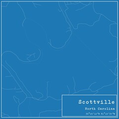 Blueprint US city map of Scottville, North Carolina.