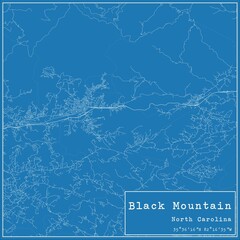 Blueprint US city map of Black Mountain, North Carolina.