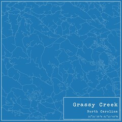Blueprint US city map of Grassy Creek, North Carolina.