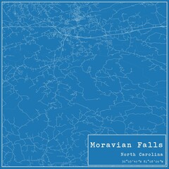 Blueprint US city map of Moravian Falls, North Carolina. © Rezona