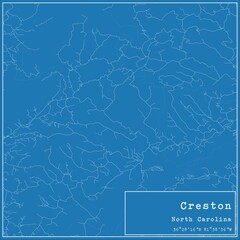 Blueprint US city map of Creston, North Carolina.