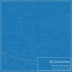 Blueprint US city map of Hildebran, North Carolina.