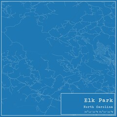 Blueprint US city map of Elk Park, North Carolina.