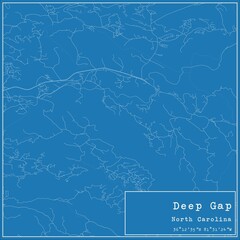 Blueprint US city map of Deep Gap, North Carolina.