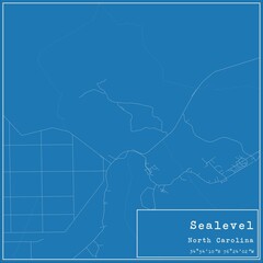 Blueprint US city map of Sealevel, North Carolina.