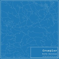 Blueprint US city map of Crumpler, North Carolina.