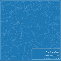 Blueprint US city map of Catawba, North Carolina.