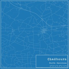 Blueprint US city map of Chadbourn, North Carolina.