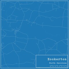 Blueprint US city map of Hookerton, North Carolina.