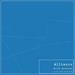 Blueprint US city map of Alliance, North Carolina.