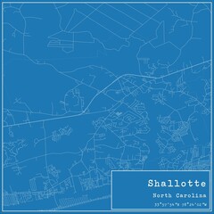 Blueprint US city map of Shallotte, North Carolina.