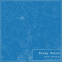 Blueprint US city map of Rocky Point, North Carolina.
