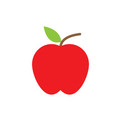 Apple. Vector illustration. Red apple on white background