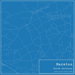Blueprint US city map of Marston, North Carolina.
