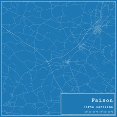 Blueprint US city map of Faison, North Carolina.